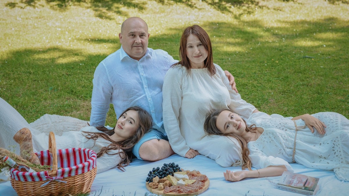 Family at picnic